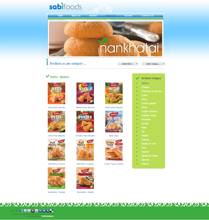 Website design for products