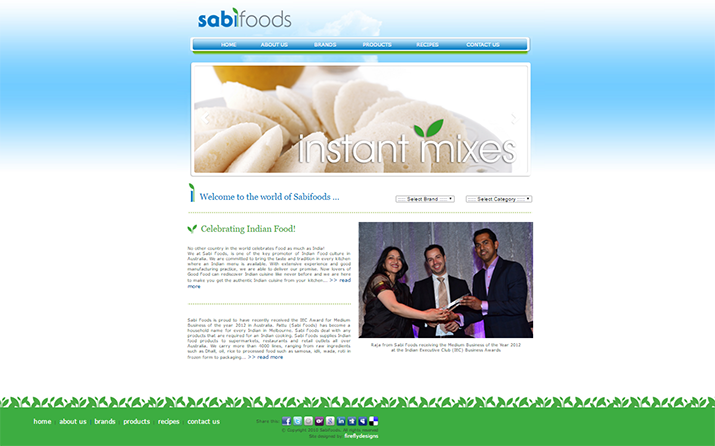 Sabi Foods website design