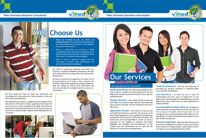 Vibes Education print brochure design